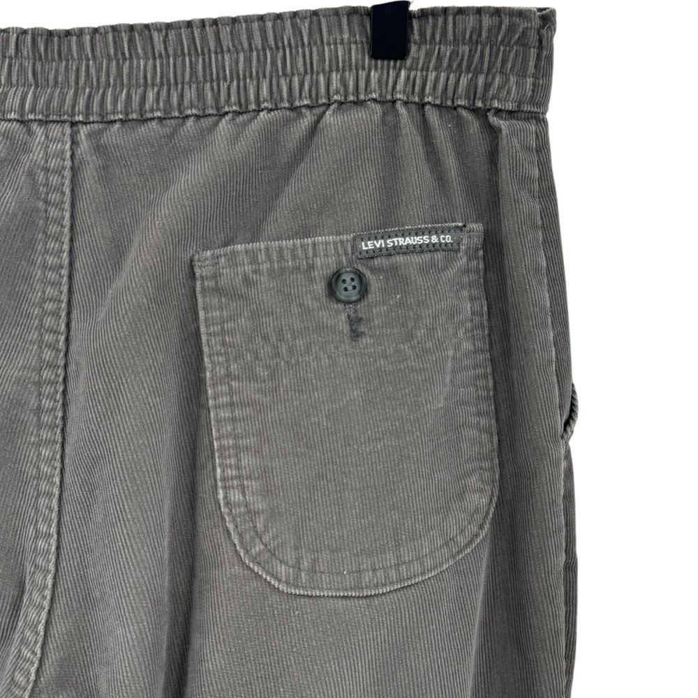 Vintage 80s Levi's Corduroy Pants High Rise Straight Leg Loose Fit Gray | 33" - Picture 10 of 14